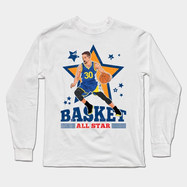 Curry Basketball Steph San Francisco 30 All Star Long Sleeve T-Shirt by TEEWEB